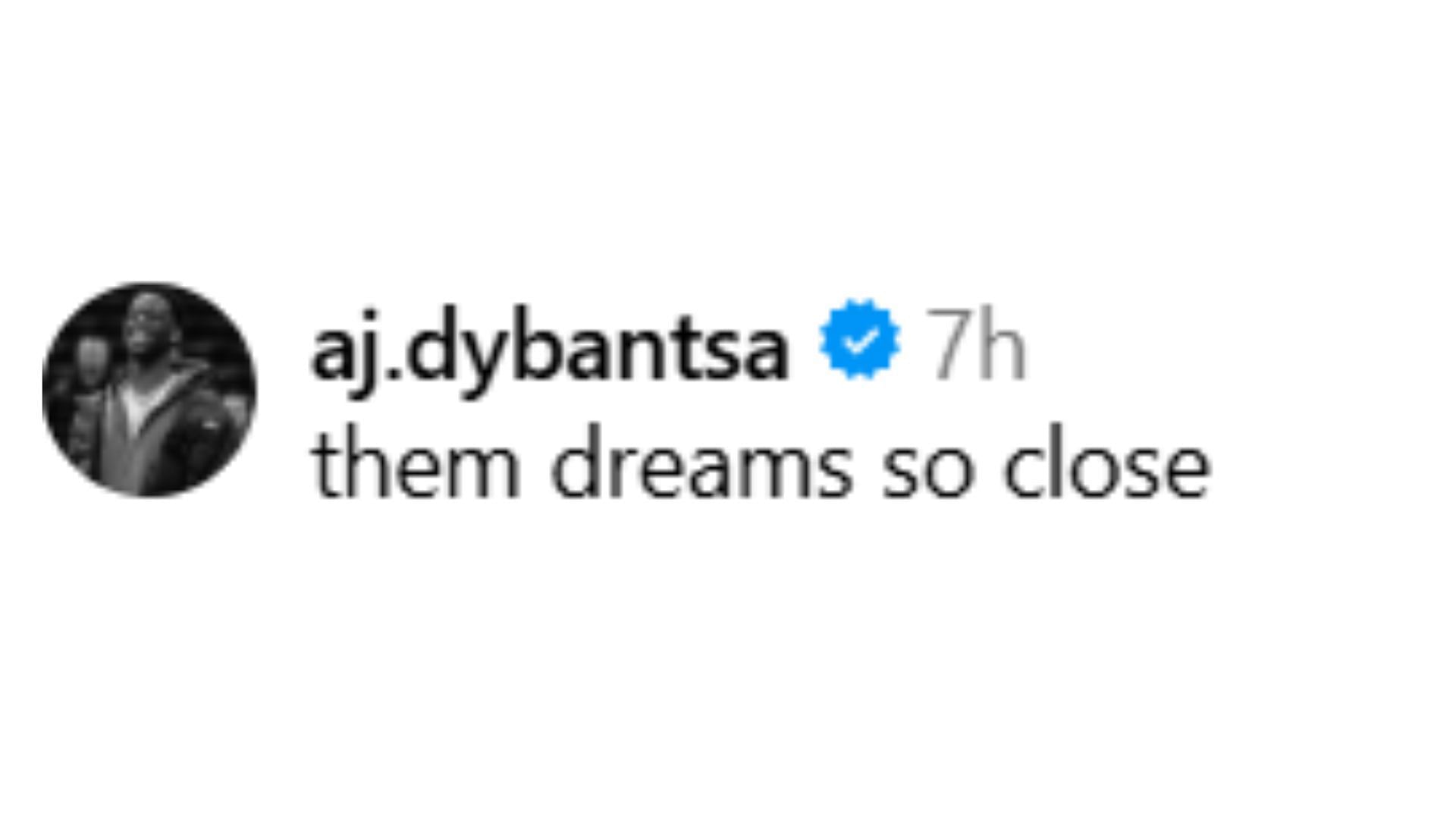 AJ Dybantsa reacts to Dylan Harper's workout snaps on Instagram (Image Source: @dylharpp/Instagram)
